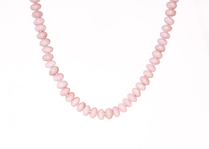 pink opal beaded necklace candy knotted collar 14k designer jewelry