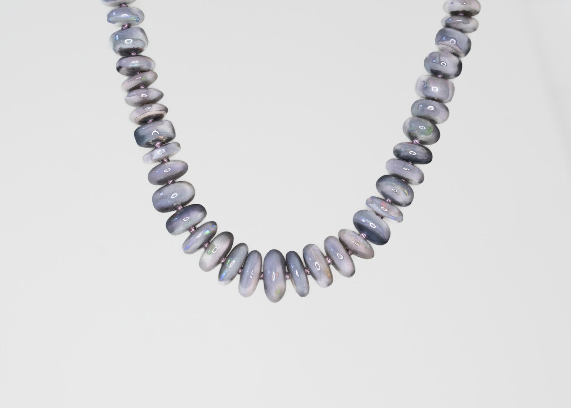 black australian opal beaded gemstone candy necklace jewelry fine 14k gold designer brittany myra